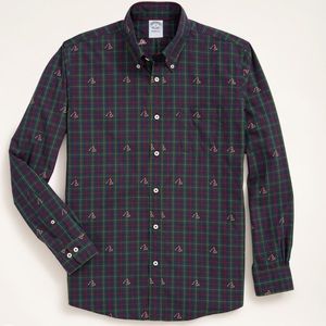 Brooks Brothers Regent Regular-Fit Sport Shirt, Tartan Ski Motif